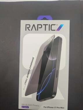 Raptic Air Glass Privacy Screen Protector 2 Sets For iPhone 17 Pro Max